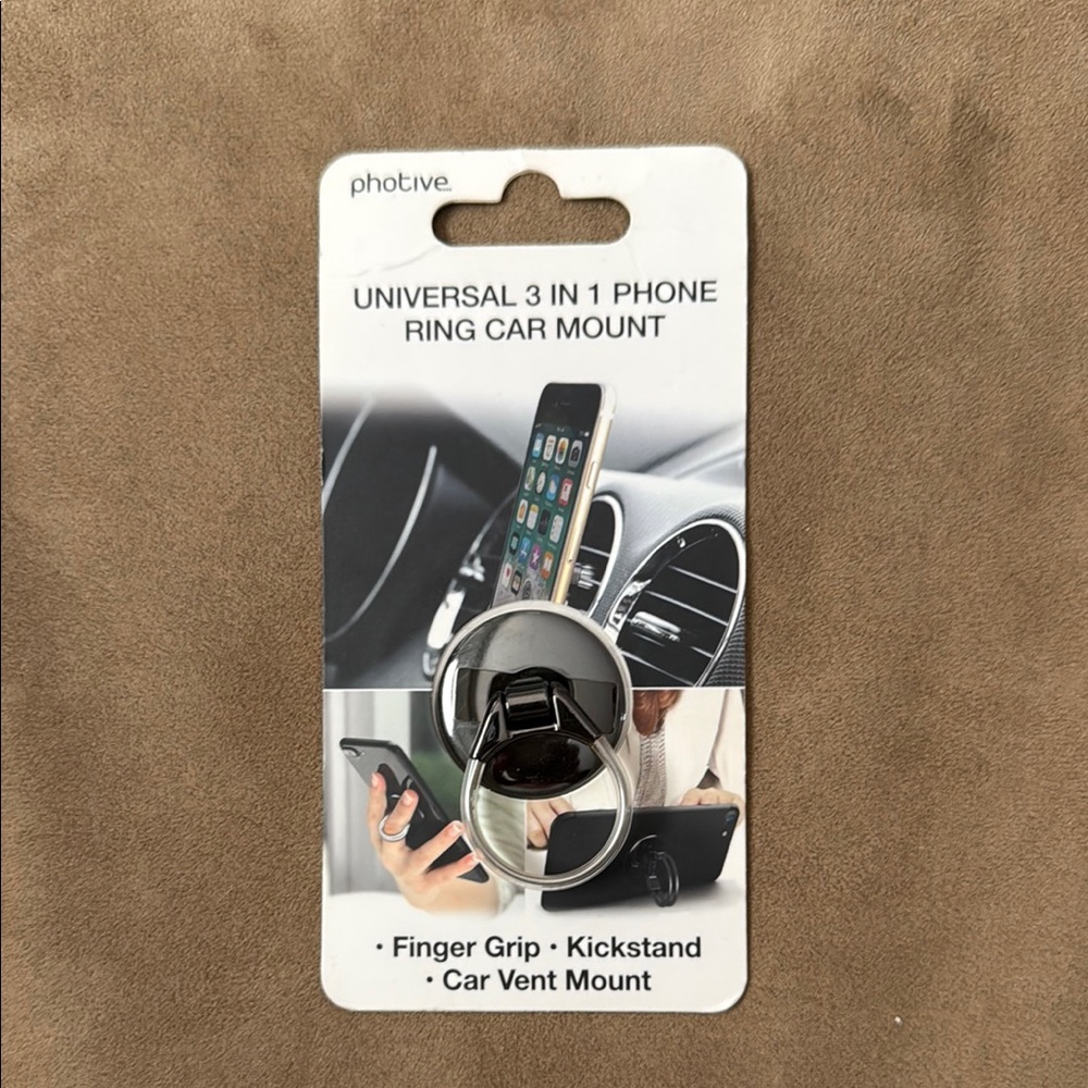 Black Universal Phone Ring Holster with Car Mount